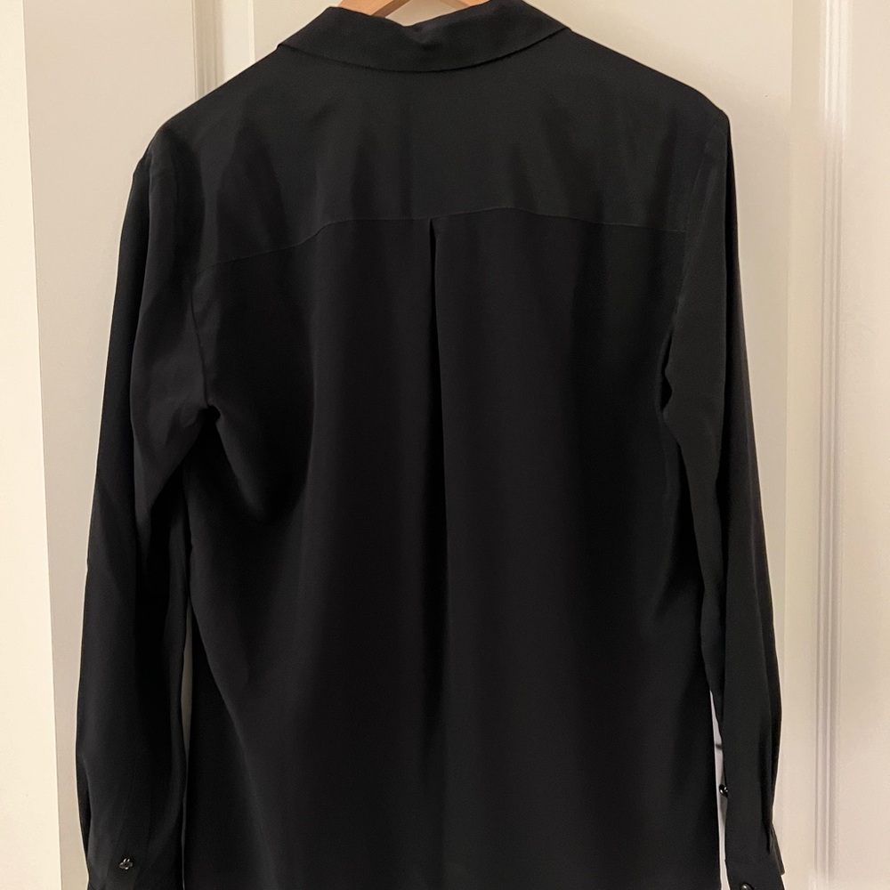 Sezane Chemise Boy - Black - 100% Silk - Size 36 - Picture 2 of 3